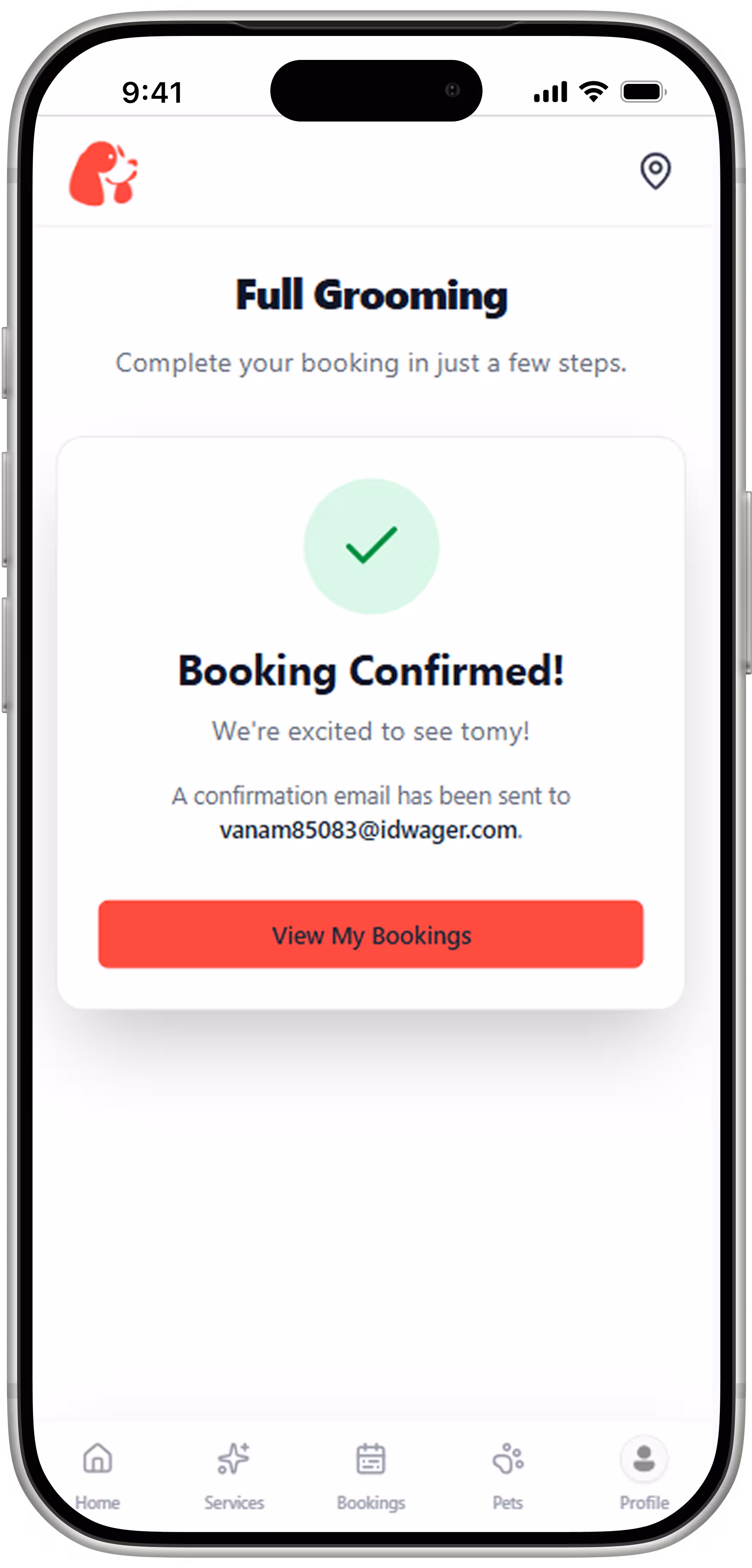 Instant Booking Confirmation: A reassuring success state that confirms the reservation details immediately after payment, providing peace of mind and clear 'View Booking' next steps for the user.